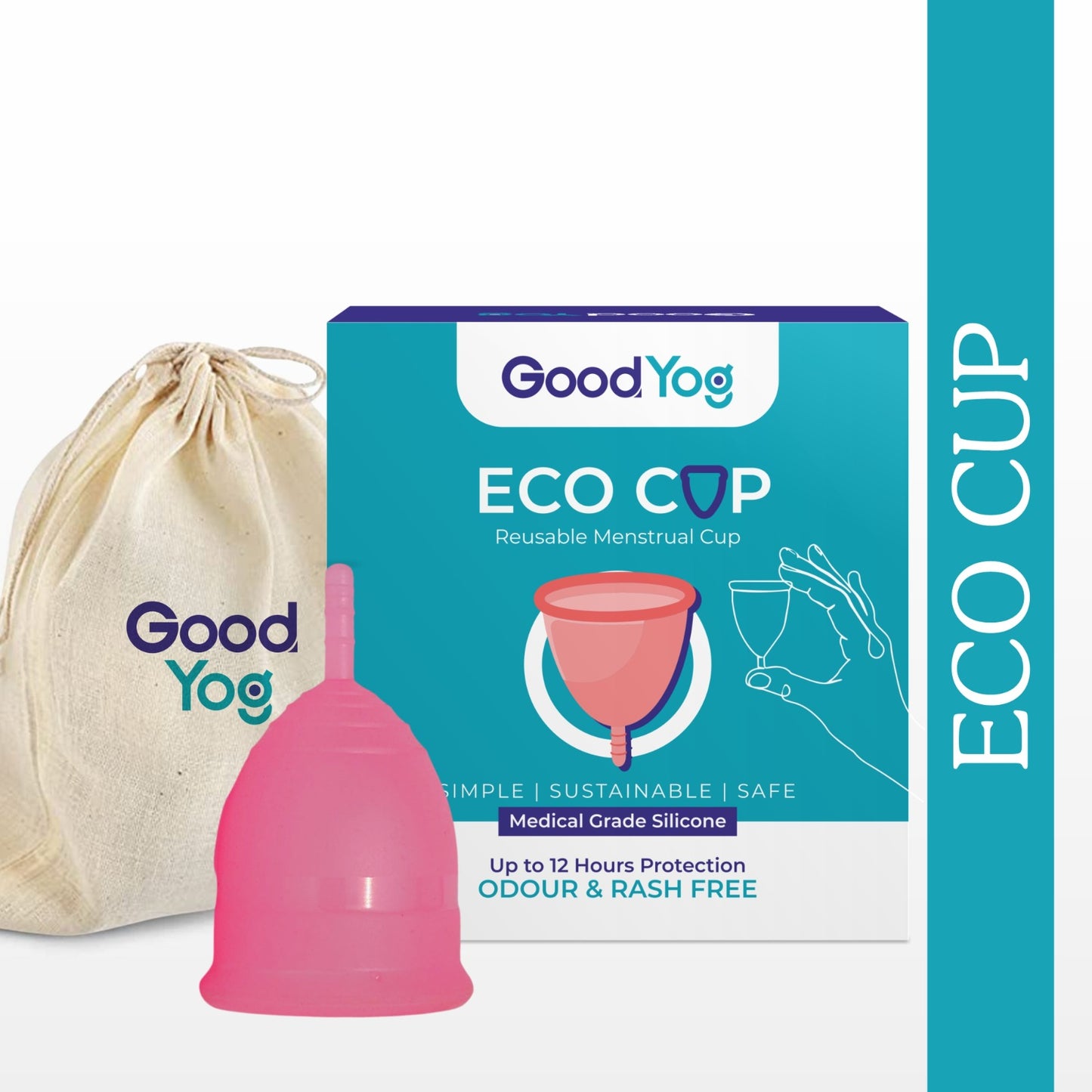 EcoCup - Reusable Menstrual Cup - Medical Grade Silicone - 12 Hour Protection