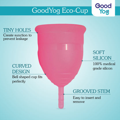 EcoCup - Reusable Menstrual Cup - Medical Grade Silicone - 12 Hour Protection