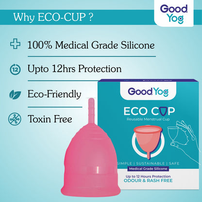 EcoCup - Reusable Menstrual Cup - Medical Grade Silicone - 12 Hour Protection
